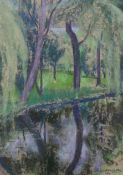 Philip Meninsky (1919-2007), pastel, 'The Lake at Forges le Aeu', signed and dated '97, 33 x 24cm