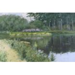 Norman Wilkinson (1878-1971), watercolour, 'Two Lakes', signed, 35 x 53cm