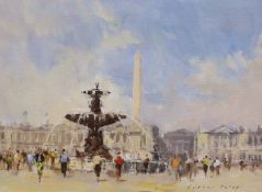 Sydney Foley (1916-2001), oil on board, 'Place Concorde, Paris', signed, 25 x 34cm