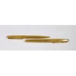 A Parker gold plated fountain pen and ball point pen