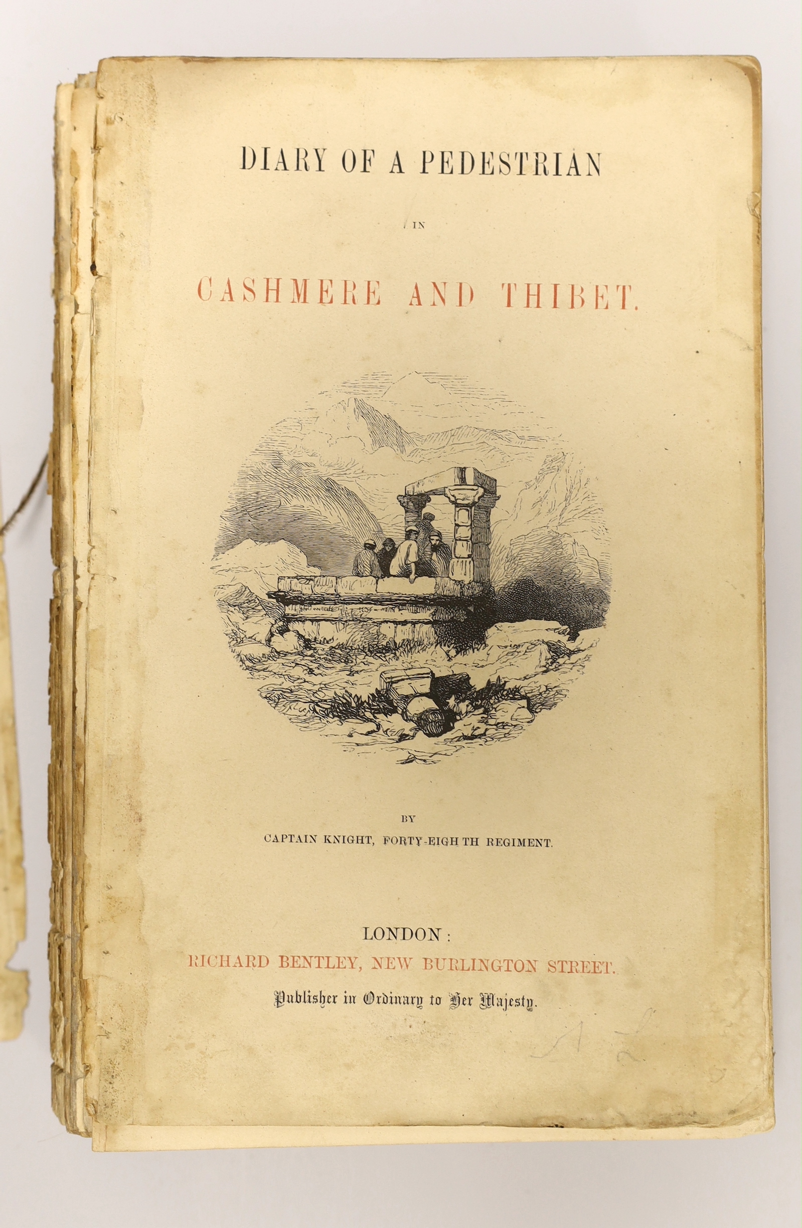 ° ° Knight, Capt. William Henry - Diary of a Pedestrian in Cashmere and Thibet, 1st edition, the - Image 2 of 4