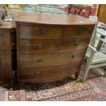 A Regency mahogany bow front chest, width 106cm, depth 51cm, height 105cm