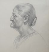 Attributed to Frances Dodd (1874-1949), pencil drawing, Portrait of an old woman, inscribed