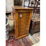 A Victorian oak Wellington chest, width 61cm, depth 42cm, height 120cm