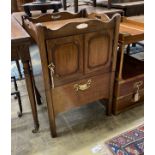 A George III mahogany tray top commode, width 52cm, depth 45cm, height 60cm