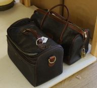 Two Mulbery Scotchgrain holdalls with tartan interiors, the largest 43cm wide
