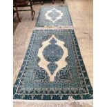 A pair of machined Persian style ivory ground rugs, 190 x 122cm