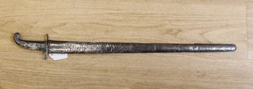 A South East Asian sword with white metal overlaid scabbard and handle, possibly Indonesian, total