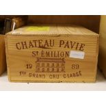 Twelve bottles of Chateau Pavie, 1989, in OWC, purchased from The Wine Society.