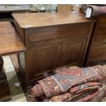 A 19th century French provincial oak hinged top side cabinet, width 107cm, depth 50cm, height 98cm