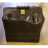 An Italian leather holdall, the base incorporating two detachable cases, with attached Concorde ‘’