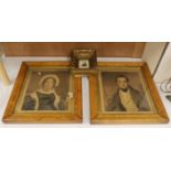English School (mid 19th century), a pair of watercolour portraits of a gentleman and a lady, 32 x