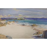 Katherine G. Henderson, watercolour, Scottish coastal landscape, signed, 33 x 51cm