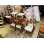 A mid 20th century Austin Suite teak extending dining table, length 130cm, width 84cm, height 73cm