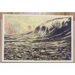 Shepard Fairey, lithographic poster, Dark Wave, signed in pencil by the artist, 91 x 61cm