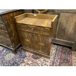 An early 20th century French figured walnut washstand, width 69cm, depth 36cm, height 115cm