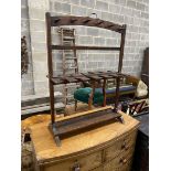 A Victorian mahogany boot and whip rack, width 69cm, height 95cm
