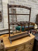 A Victorian mahogany boot and whip rack, width 69cm, height 95cm