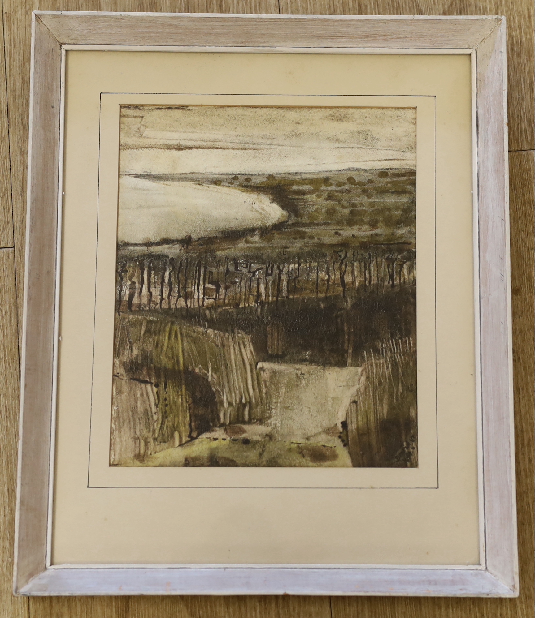 David Holt (mid 20th century) Cliff walk, Lympne, mixed media, signed and dated ‘62, 22.5 x 18.5 cm - Image 2 of 3