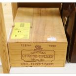 Twelve bottles of Chateau Chasse Spleen, 1990, in OWC, purchased from The Wine Society.