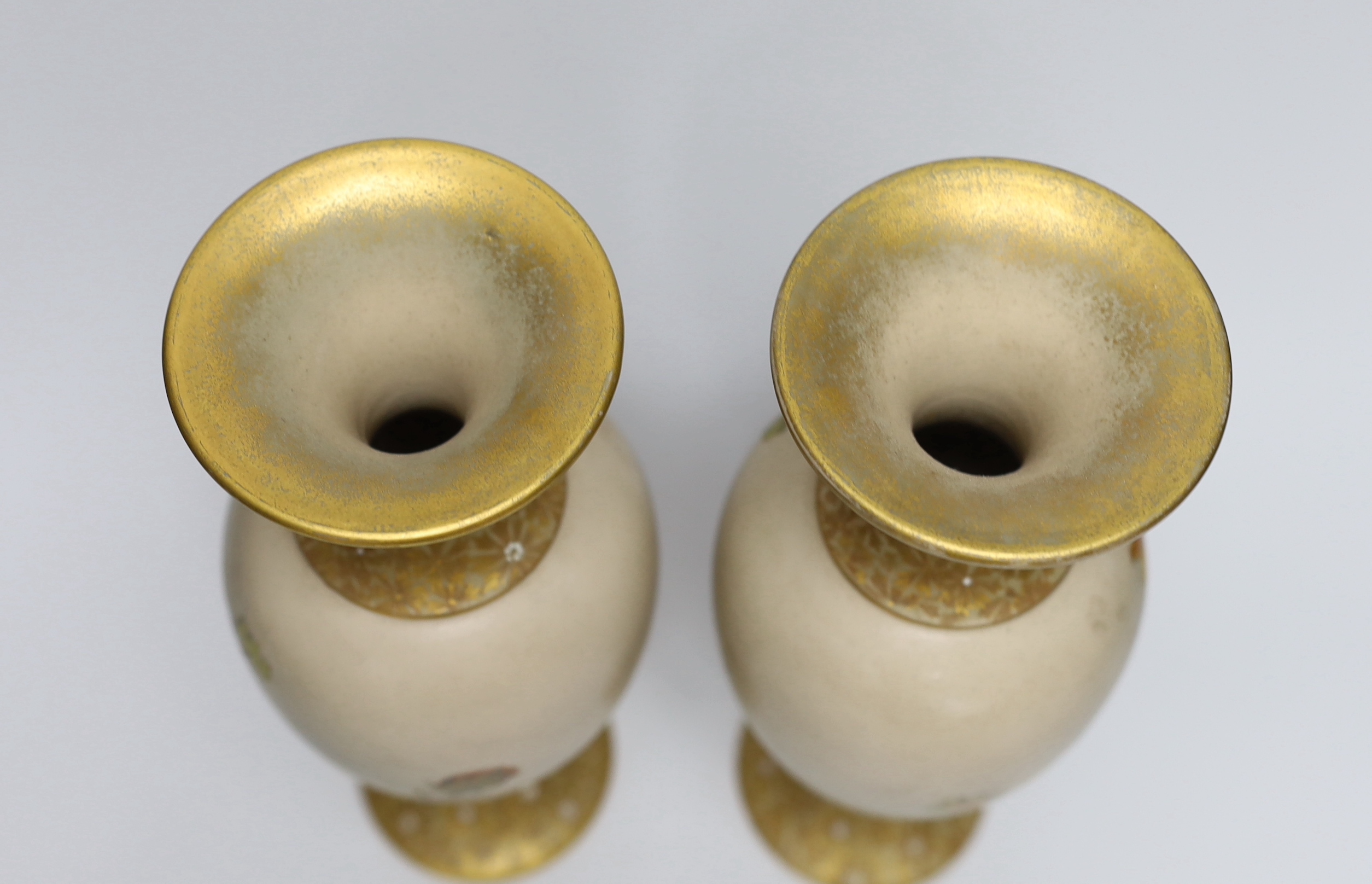 A pair of Royal Doulton earthenware vases, each stamped to the base, 31cm high - Image 3 of 4