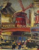 Maurice Legendre (1878-1955), oil on board, Moulin Rouge, signed, 18 x 14 cm