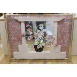 John Gilmore - a framed floral display, 90x120cm