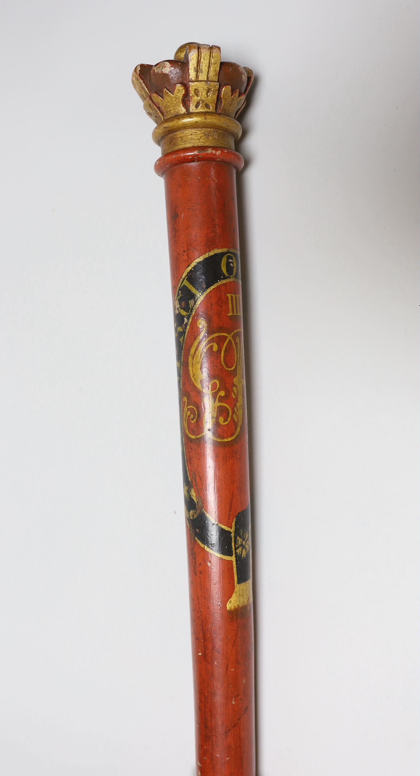 A George IV painted tipstaff, 60.5cm - Image 3 of 6