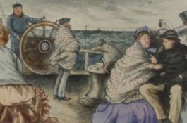English school, late 19th century, watercolour, Perils of the Deep, inscribed title and verse in