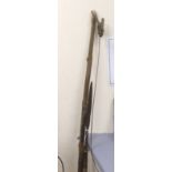A Zulu type bow and throwing spear, bow 166cm long