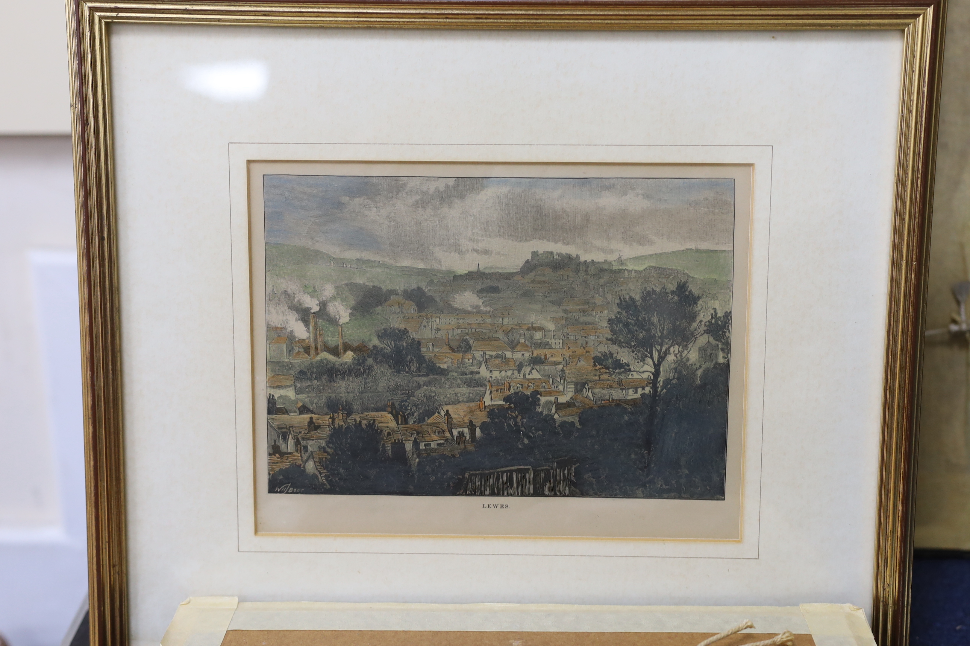 A collection of coloured and black and white engravings of Hastings, Lewes and environs - Image 4 of 6