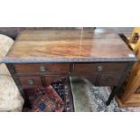 A Chippendale revival mahogany kneehole dressing table, width 106cm, depth 58cm, height 76cm