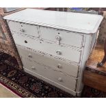 A Victorian mahogany chest, later painted, width 120cm, depth 49cm, height 106cm