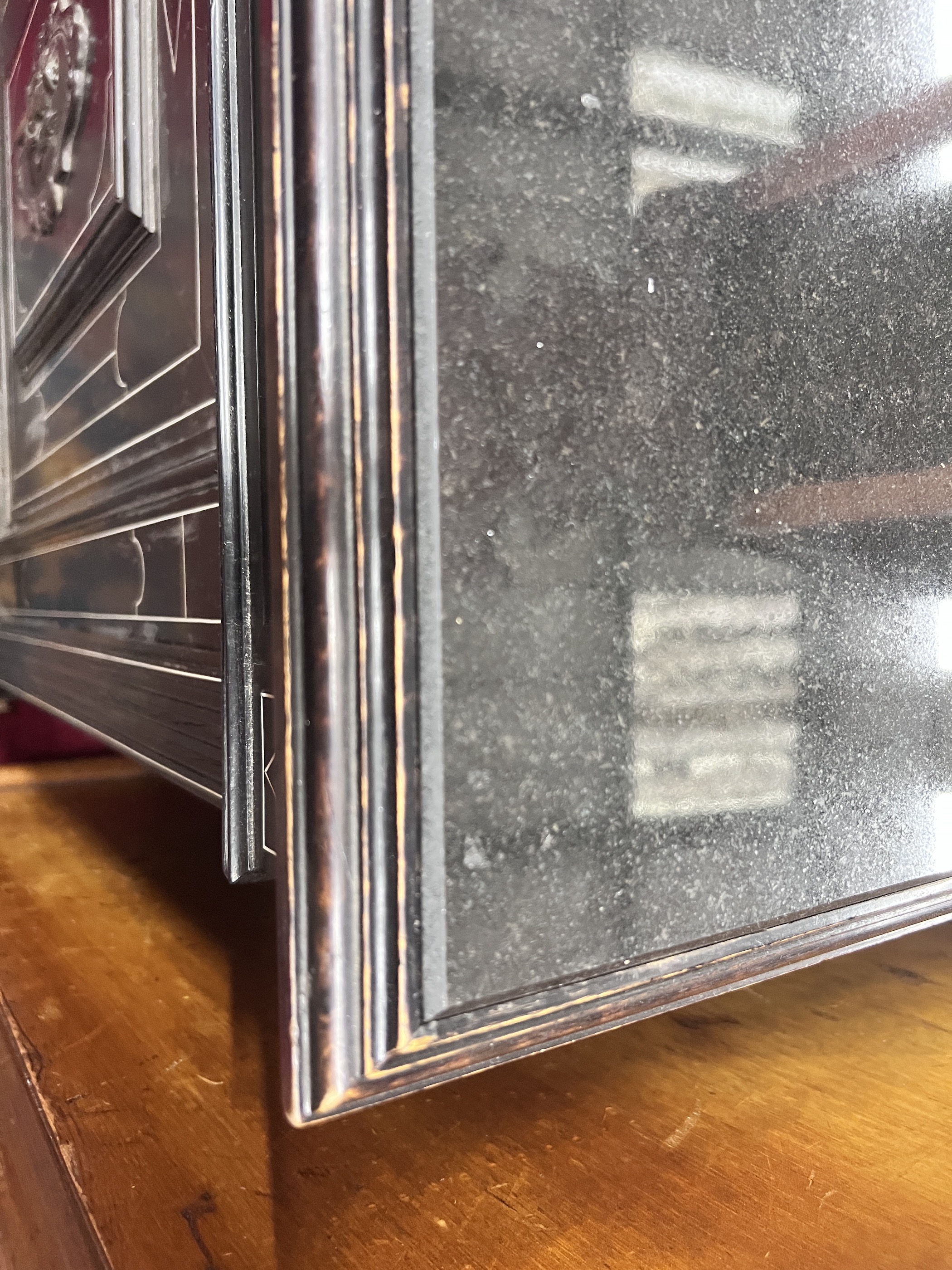 A French ebonised marble top pier cabinet, width 79cm, depth 43cm, height 99cm - Image 2 of 3