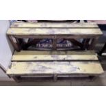 A painted wood two tier pot stand, width 97cm, depth 51cm, height 51cm