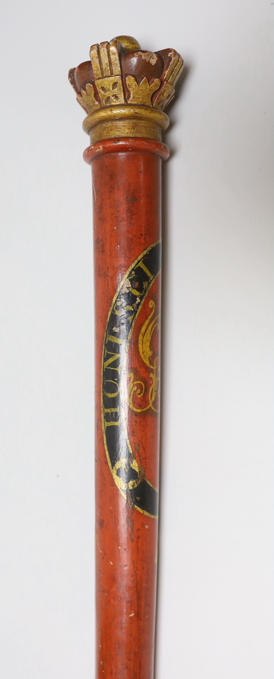 A George IV painted tipstaff, 60.5cm - Image 2 of 6