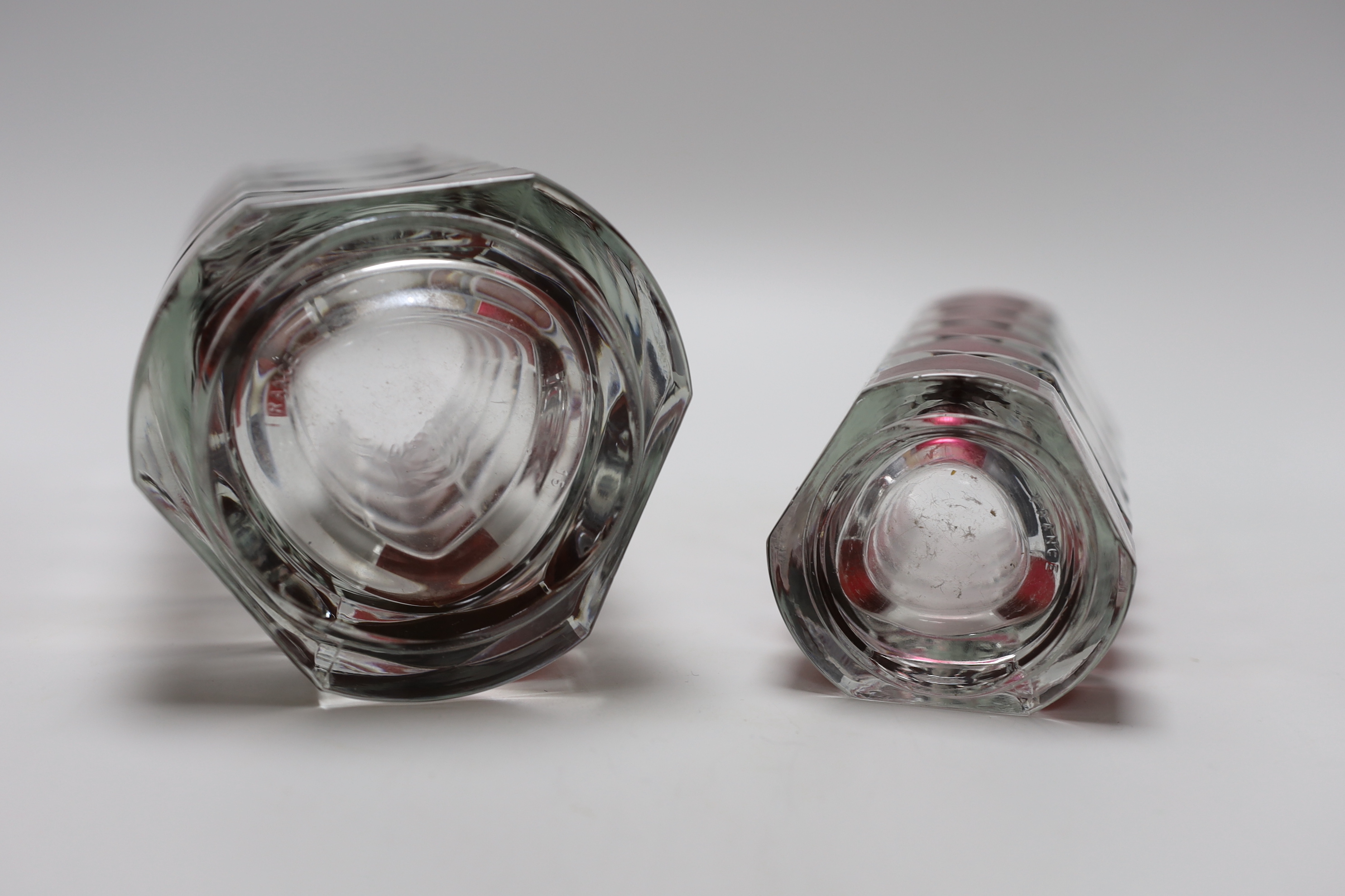 Two French studio ruby flashed glass vases, largest 24cm high - Image 7 of 7