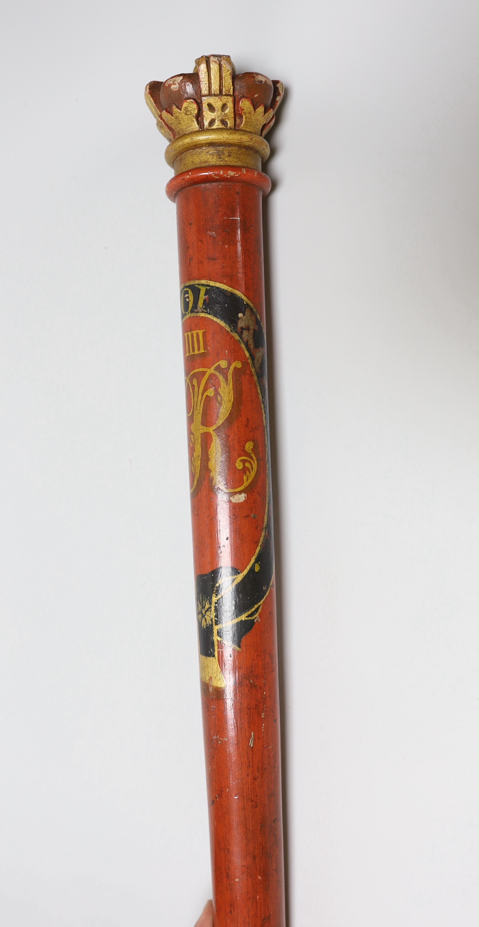 A George IV painted tipstaff, 60.5cm - Image 5 of 6