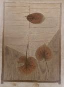 Ha Bik Chuen (Chinese, 1925 - 2009), embossed lithograph, leaves and boardwalk, artist’s proof,