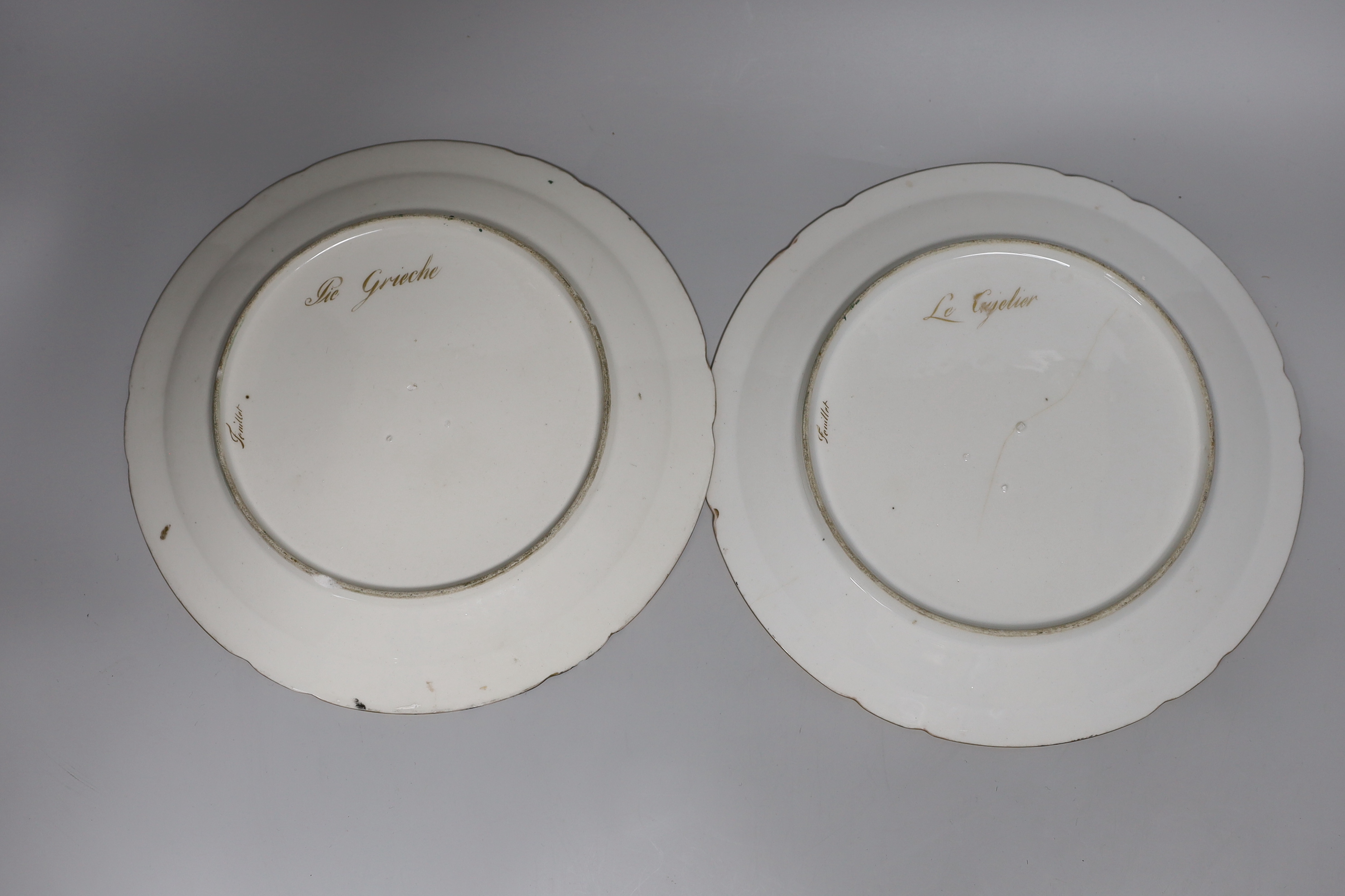 A pair of early 19th century Paris porcelain ornithological plates each painted by Jean-Pierre - Image 2 of 2