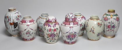 Eight Paris porcelain jars and two covers, in imitation of Chinese export to porcelain, Tallest