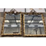 Two similar Louis XVI style giltwood and composition mirrors, width 50cm, height 62cm