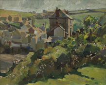 James Edward Duggins (1881-1968), oil on board, 'Port Isaac', inscribed verso, 32 x 39 cm