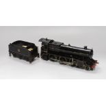 Bassett - Lowke gauge O spirit fired steam locomotive and six wheeled tender, boxed, hooked together