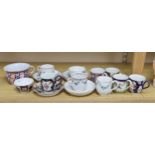 A group of late 18th century Worcester cups and various saucers (16)