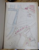 A folio of 13 Ordnance Survey maps of Lewes, East Sussex 1-500 scale, surveyed in 1874 by Lieut. R.