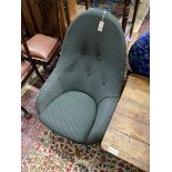 A mid century upholstered egg chair, width 72cm, depth 76cm, height 96cm