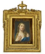 A KPM Berlin porcelain plaque of the Penitent Magdalene, after Pietro Rotari, late 19th century,