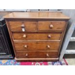 A Victorian mahogany five drawer chest, width 104cm, depth 51cm, height 104cm