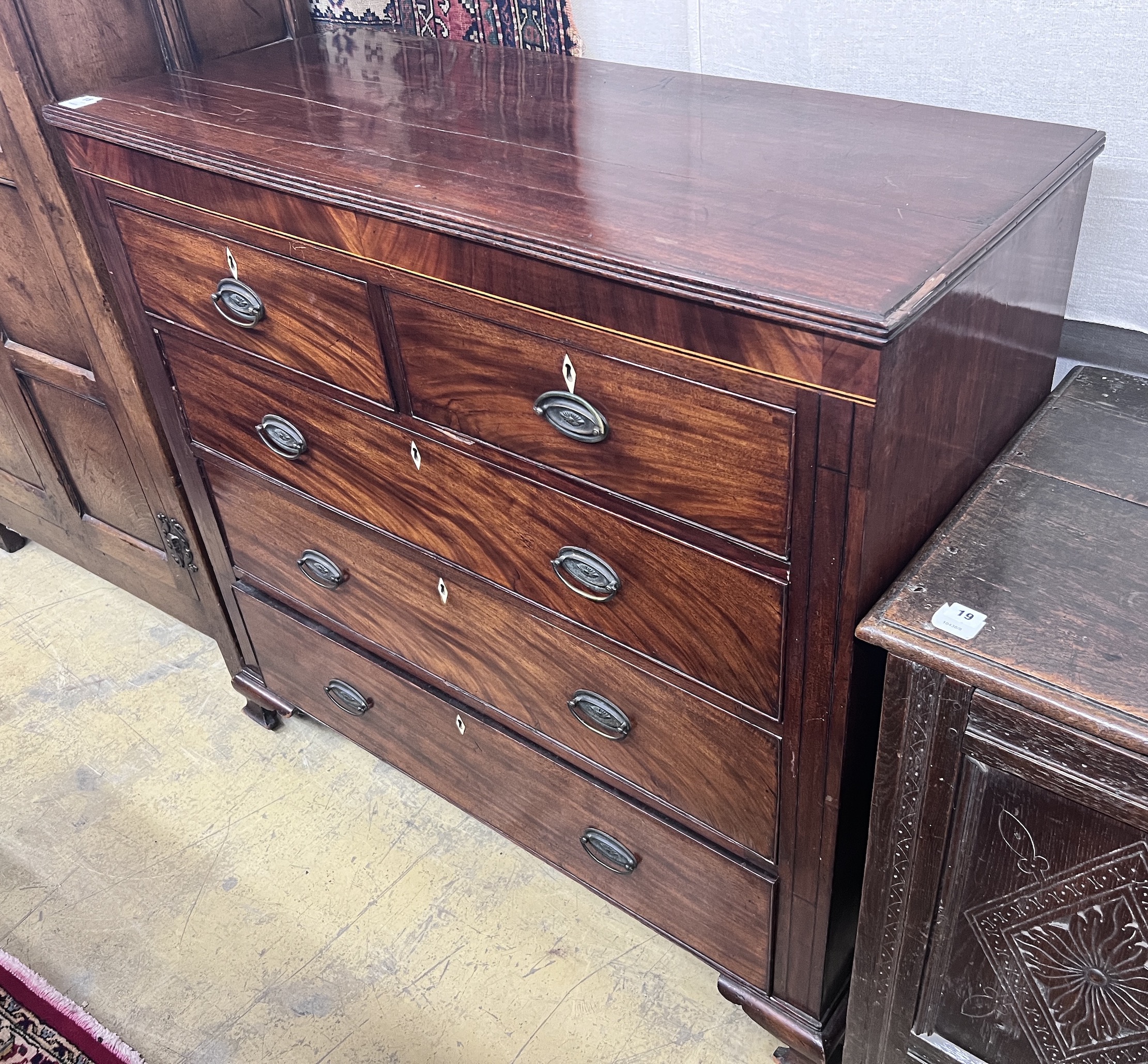 A George IV mahogany chest, width 120cm, depth 51cm, height 112cm